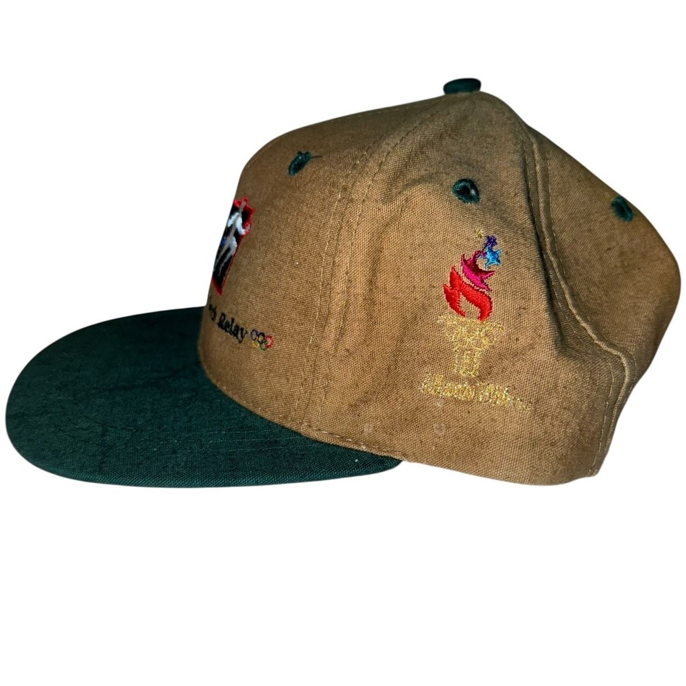Vtg‎ 1996 Atlanta Olympics Coca-Cola Torch Relay snapback hat in khaki and gray - Picture 2 of 8